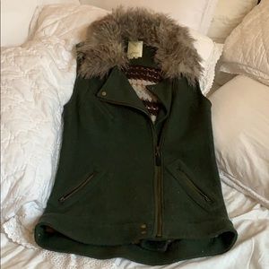 Anthropologie  Wool/Crocheted Coat Vest